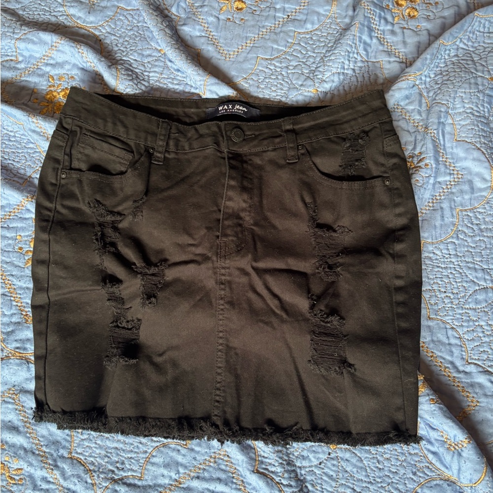 Wax Jean Black Mini Pencil Skirt Casual